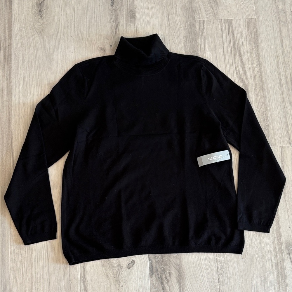 Chico's Classic Black Turtleneck Sweater